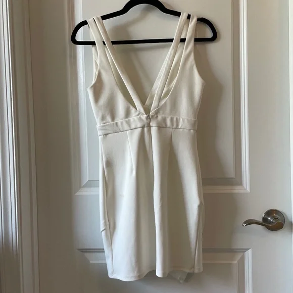 Blue Blush White Layered Mini Dress - Picture 1 of 4